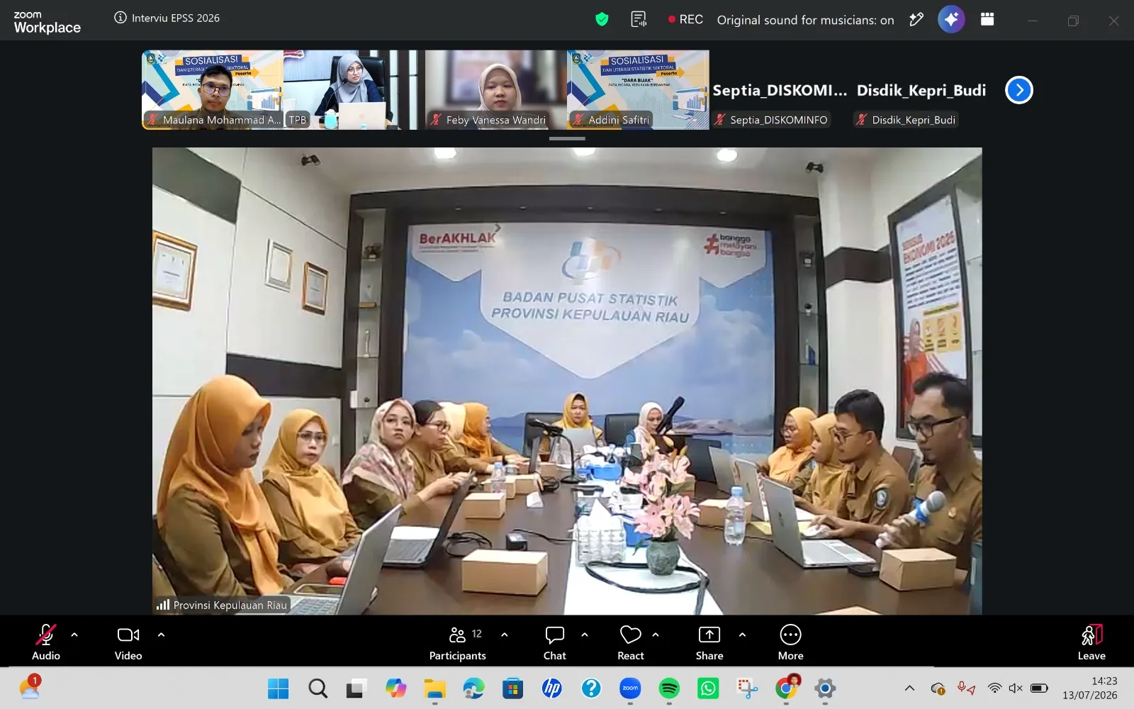 Dokumentasi kegiatan Penilaian Interview Evaluasi Penyelenggaraan Statistik Sektoral (EPSS) Tahun 2026
